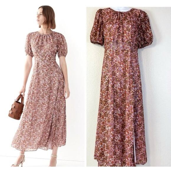 J. Crew Factory Floral Maxi Dress - Brown and Pink - Picture 1 of 10